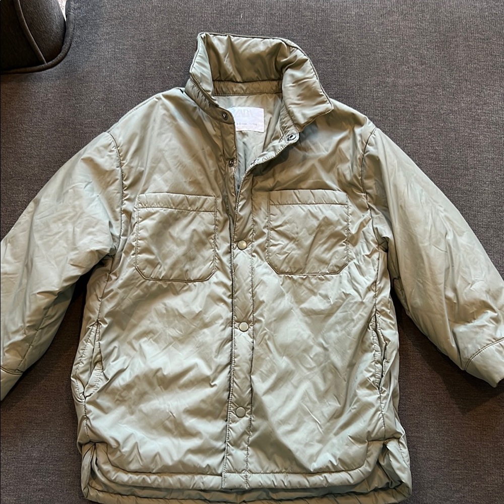 Zara Kids' Green Puffer Jacket